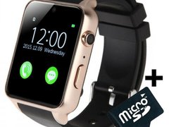 Ceas Smartwatch Telefon iUni GT88, BT, Camera 2 MP, 1.54 Inch, Gold + Card MicroSD 4GB Cadou